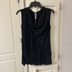 NWT Black, Cowl neck, Sleeveless Top with Crochet detail